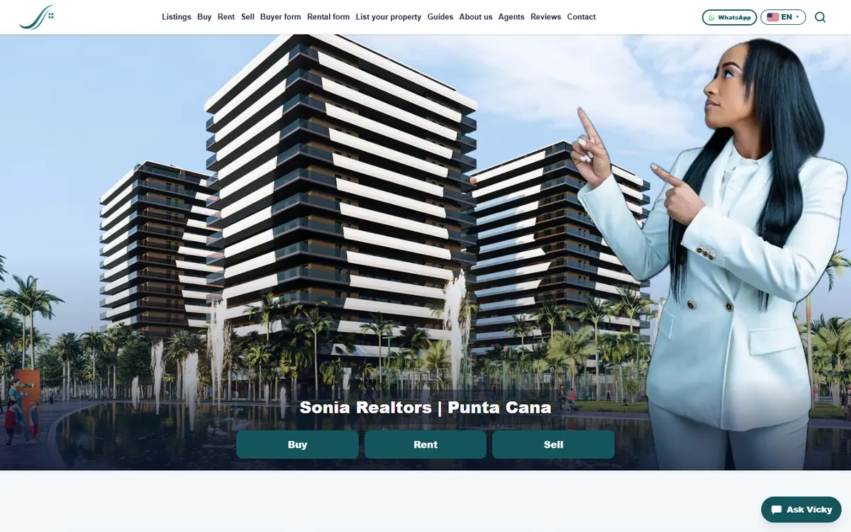 Sonia Realtors: página de inicio (escritorio), soniarealtors.com